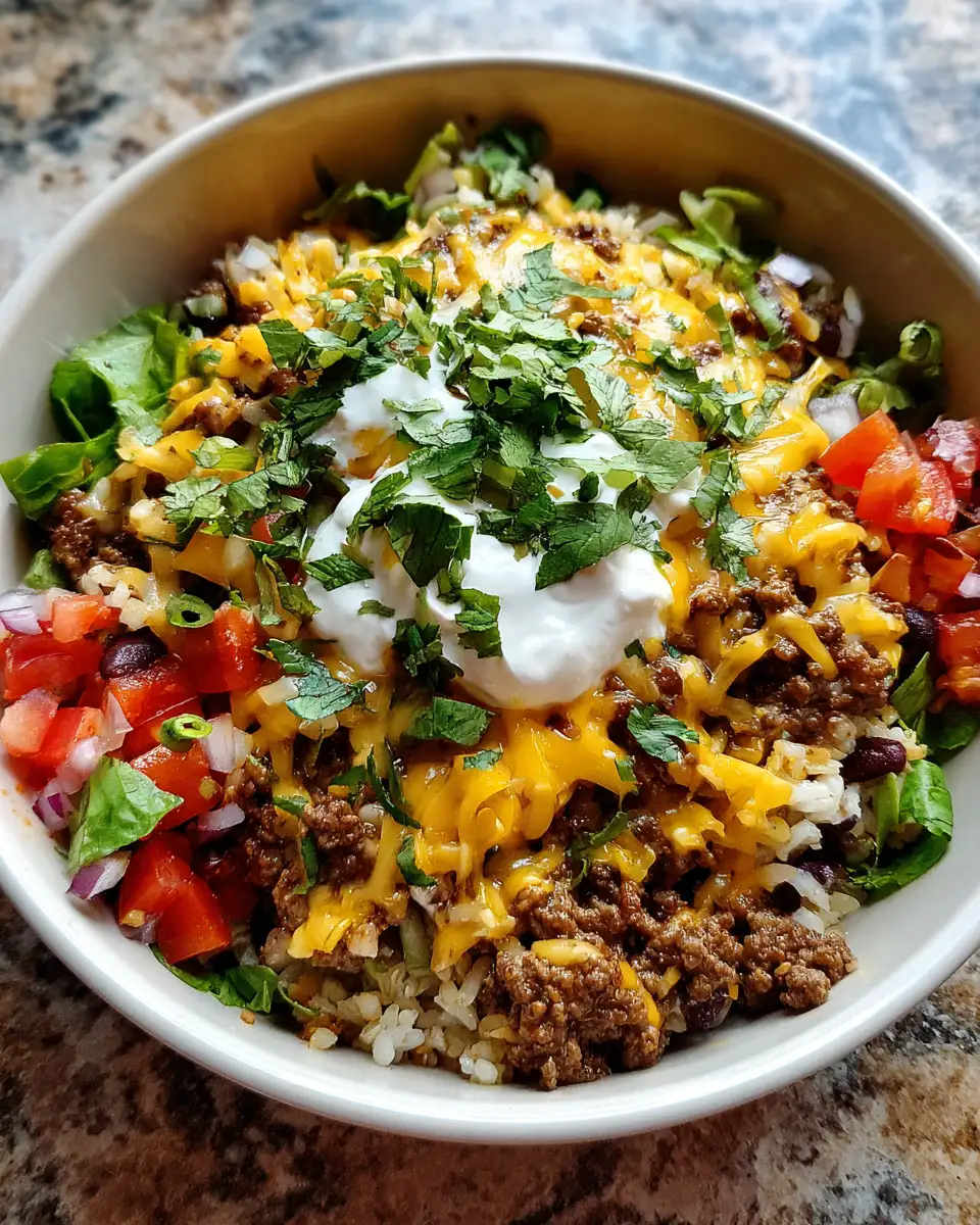 Final dish - Sizzling Ground Beef Burrito Bowl: A Flavor Fiesta in Every Bite