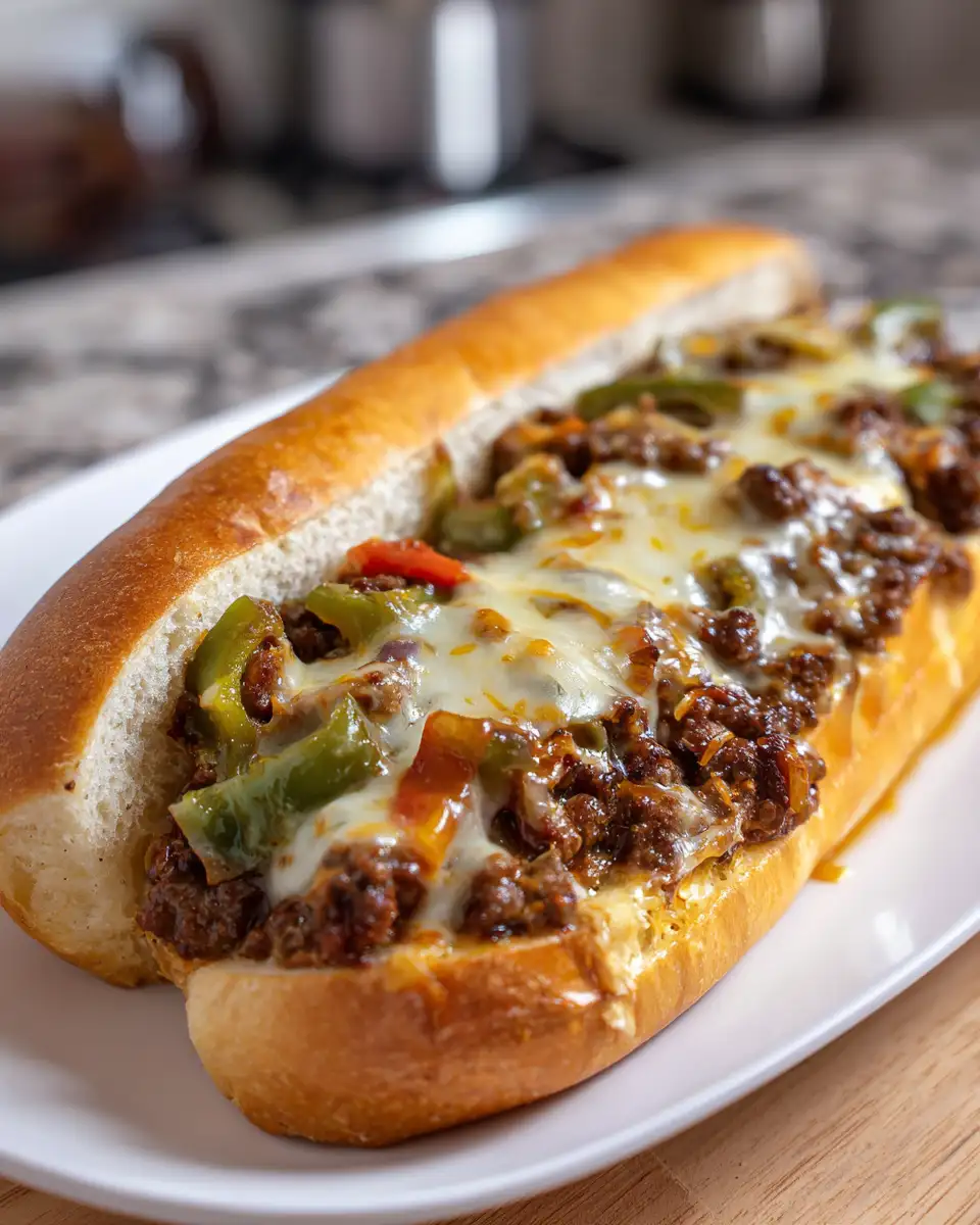 Ultimate Ground Beef Cheese Steak Delight - Featured Image