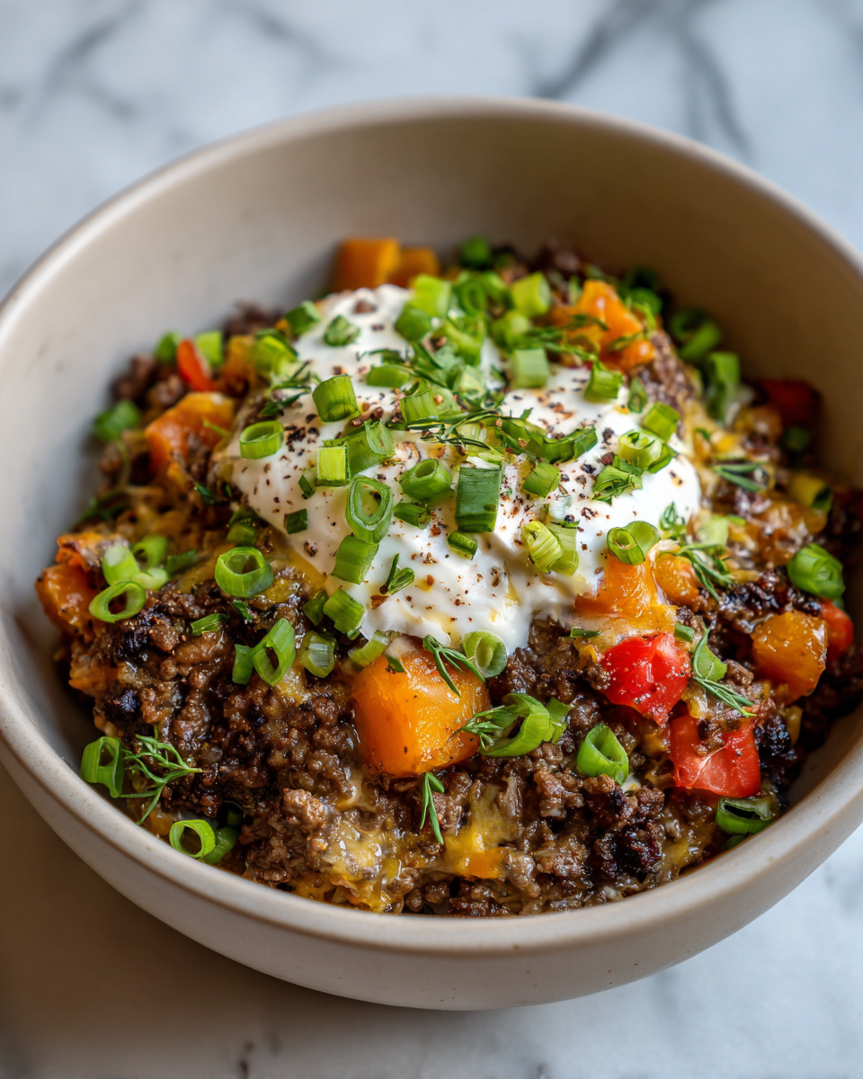 Final dish - Hearty & Wholesome: The Ultimate Ground Beef Cottage Cheese Bowl Recipe