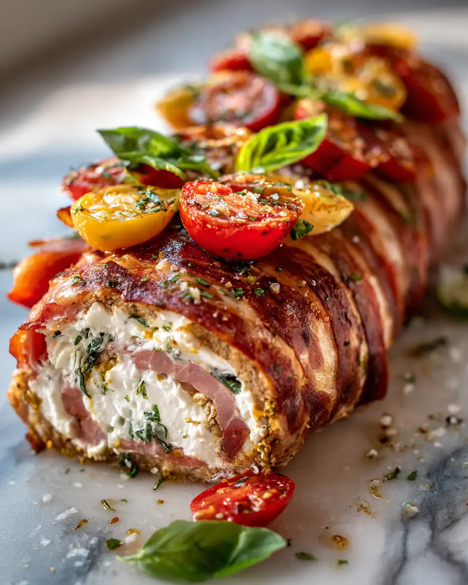 Final dish - Irresistible Antipasto Cream Cheese Log: Your New Party Showstopper