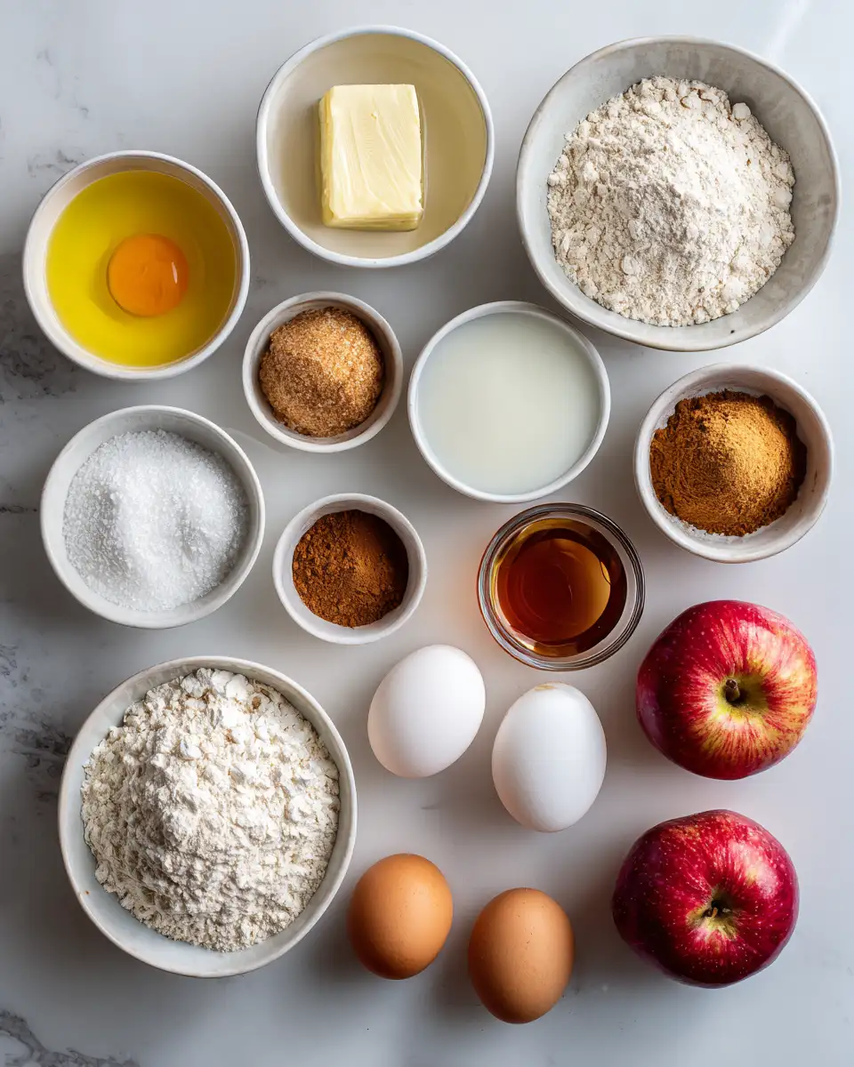 Ingredients for Irresistibly Delicious Baked Apple Donuts with Sweet Glaze