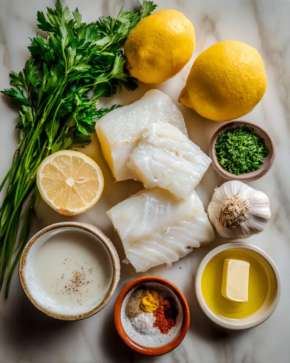 Ingredients for Savor the Flavor: Baked Cod in Coconut Lemon Cream Sauce