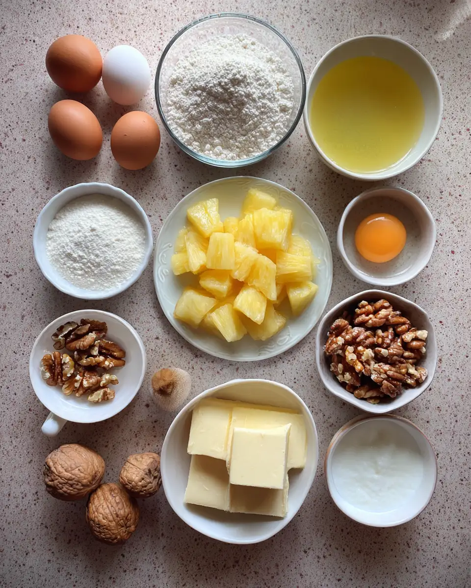 Ingredients for Irresistible Delight: Discover the BEST RECIPE for Pineapple Cake