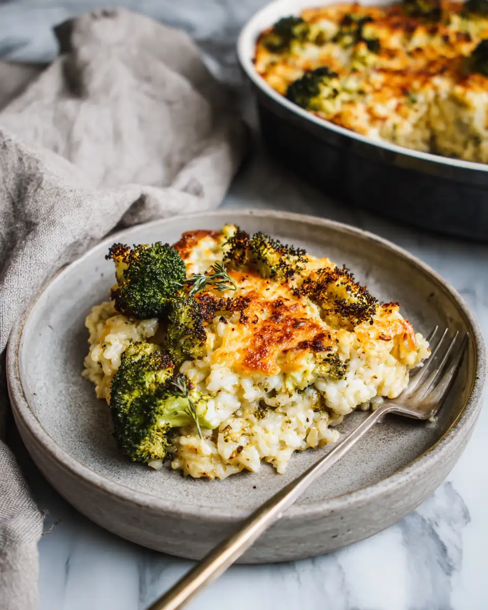 Ultimate Comfort Food Cheesy Broccoli Rice Bake Recipe - Featured Image