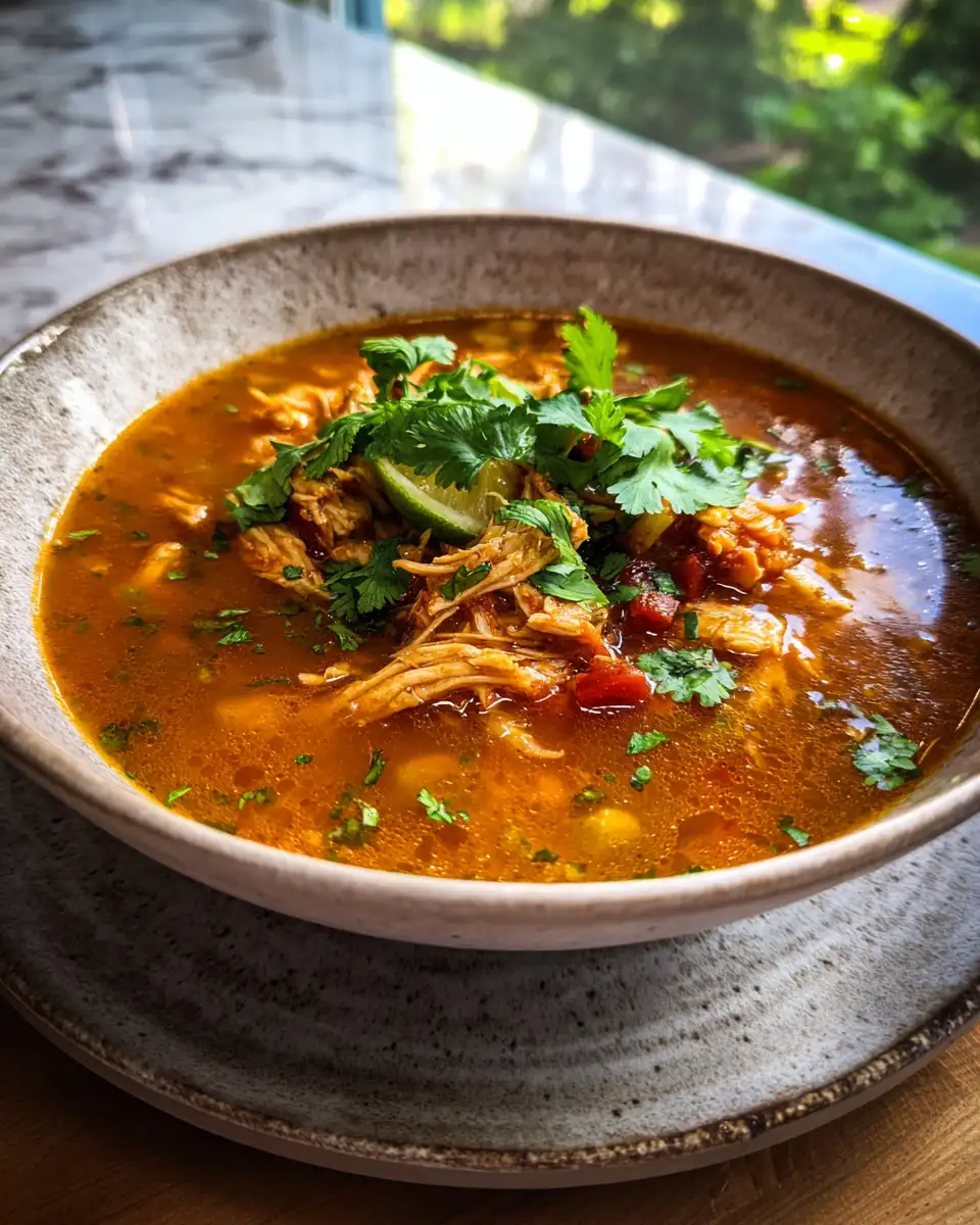 Final dish - Slow Cooker Chicken Tortilla Soup Recipe for Cozy Comfort Meals