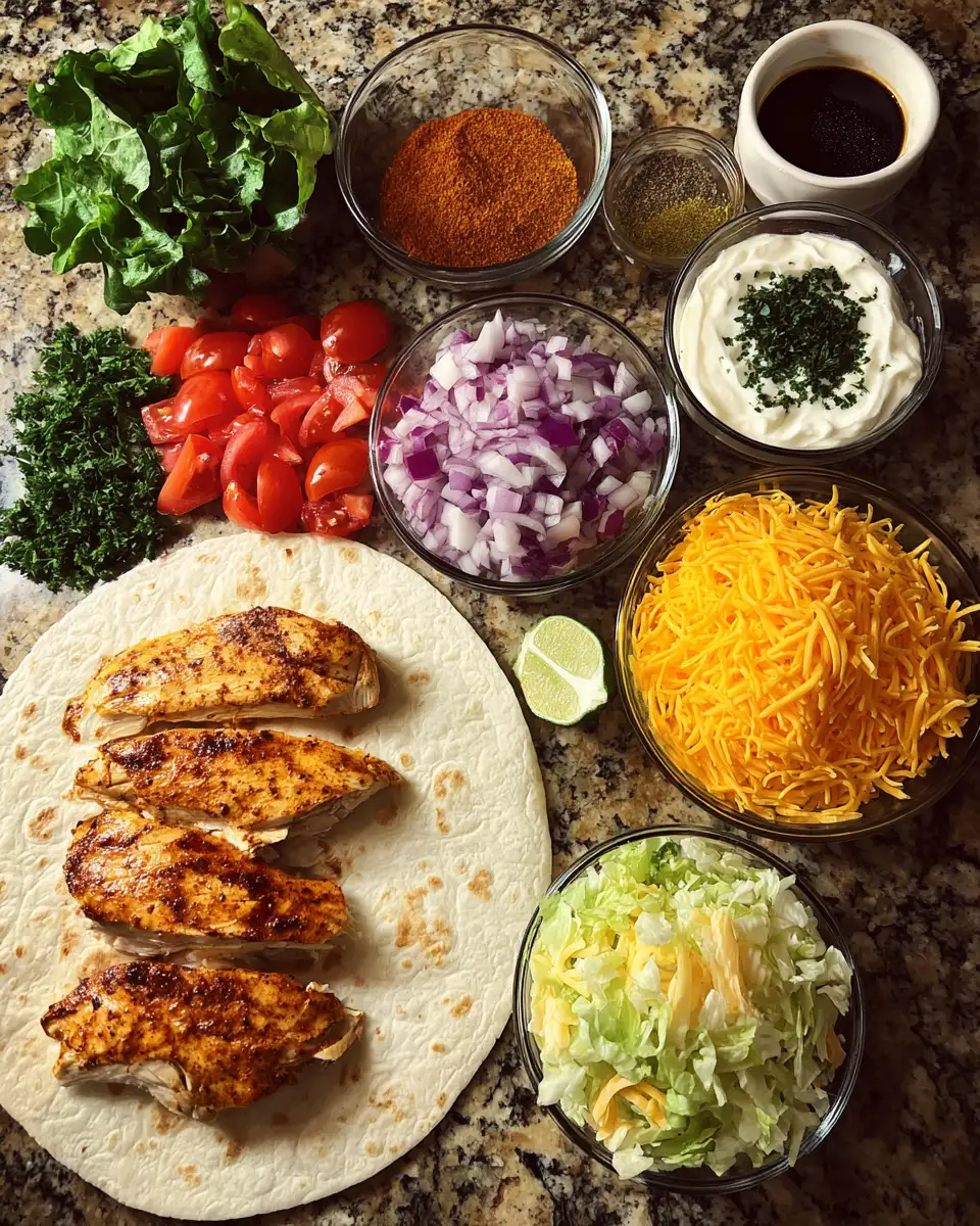 Ingredients for Spice Up Your Dinner with a Chipotle Ranch Grilled Chicken Burrito Recipe