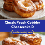 Indulge in Classic Peach Cobbler Cheesecake Donuts That Melt in Your Mouth