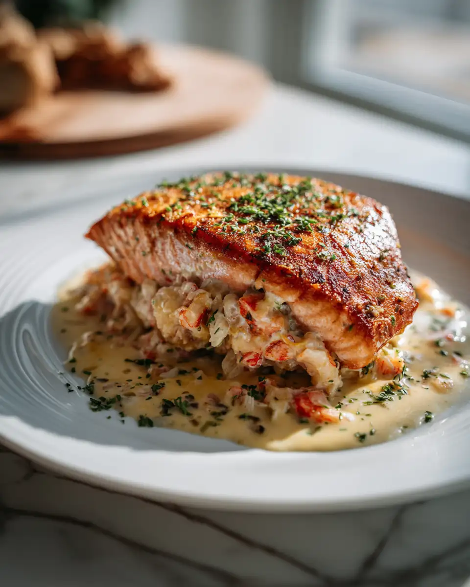 Decadent Seafood Delight: Crab and Shrimp Stuffed Salmon Recipe - Featured Image