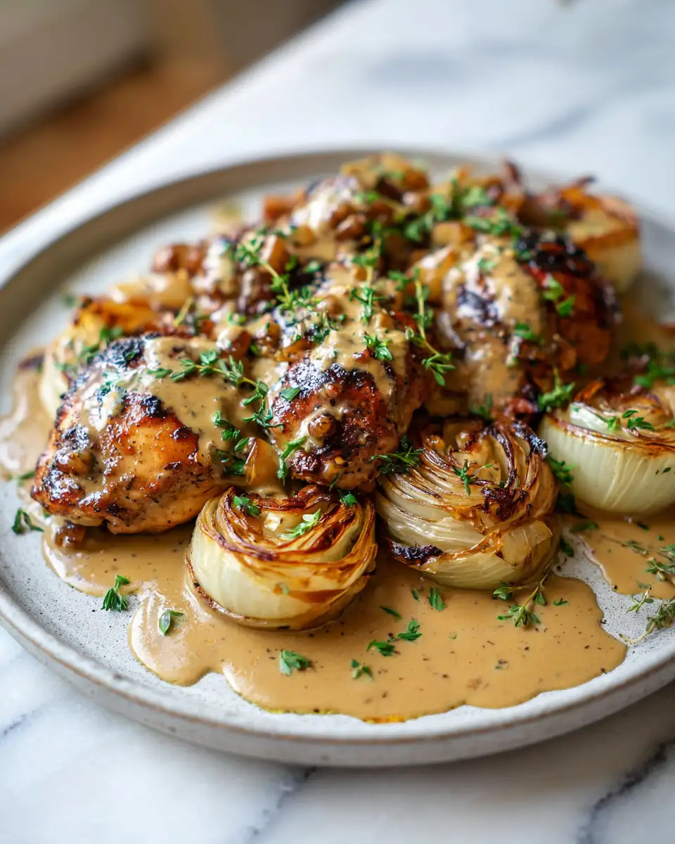 Irresistible Creamy Balsamic Chicken with Roasted Onions Recipe - Featured Image