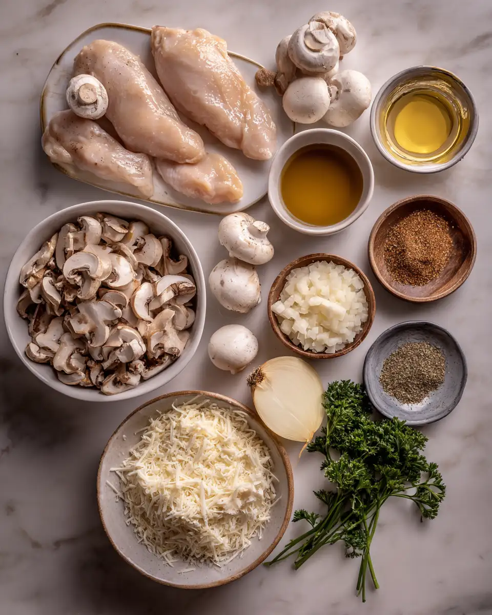 Ingredients for Irresistibly Creamy Chicken and Mushroom Bake Recipe You Need to Try