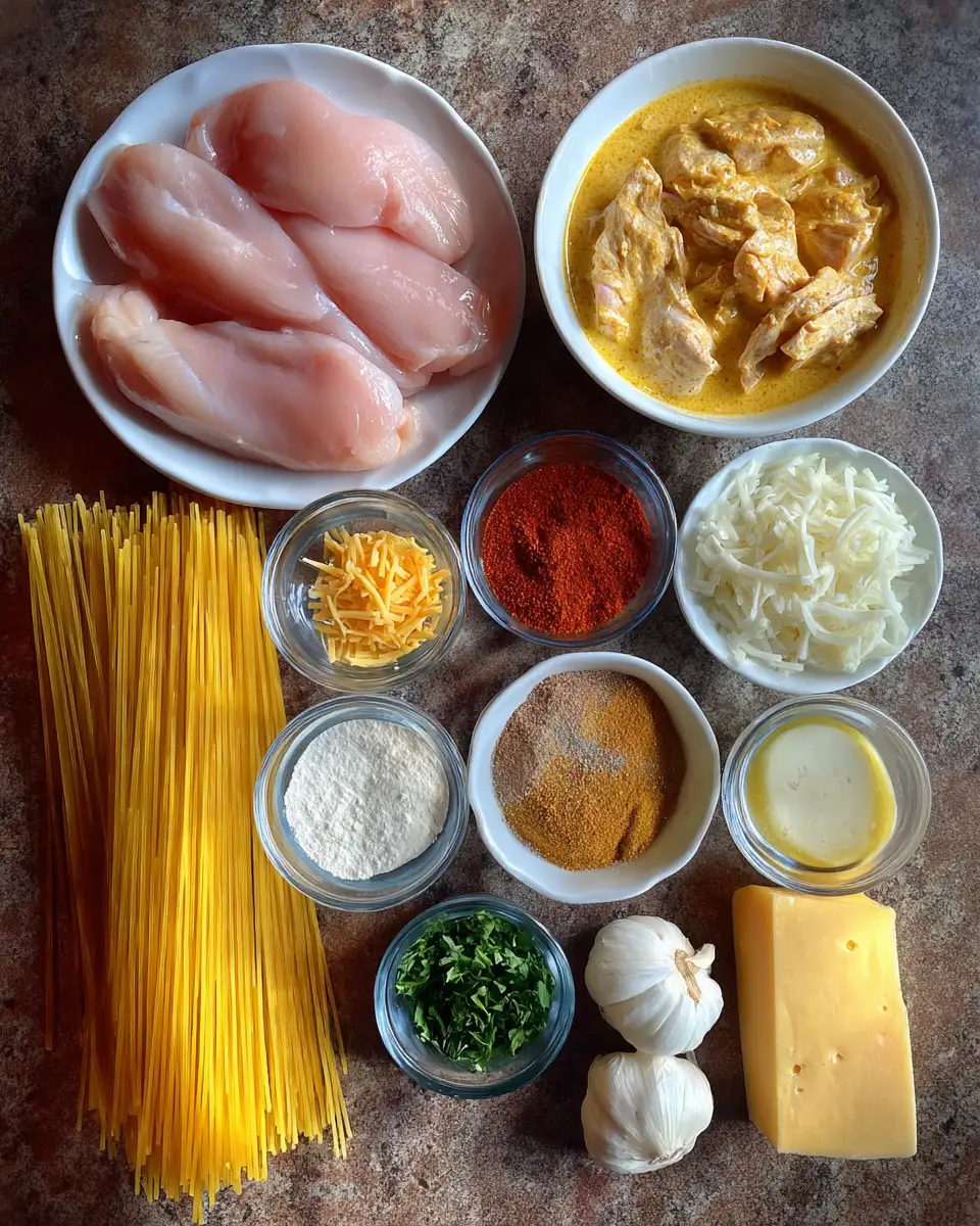 Ingredients for Saddle Up for Flavor: Creamy Cowboy Butter Chicken Linguine Adventure
