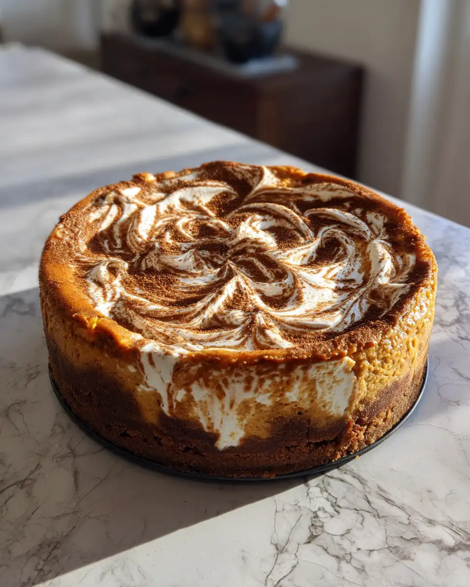 Final dish - Indulge in the Ultimate Decadent Pumpkin Swirl Gingersnap Cheesecake Delight