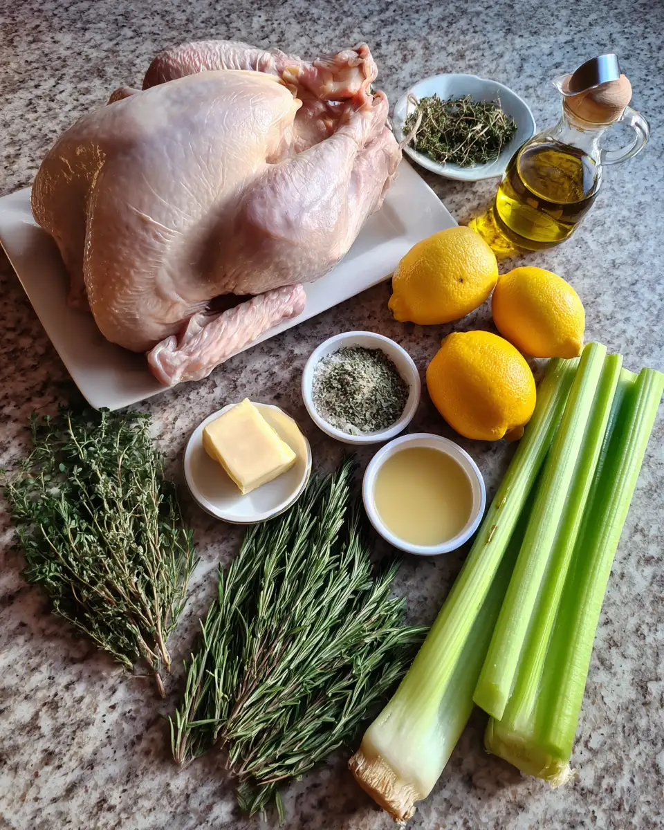 Ingredients for Mouthwatering Garlic Herb Butter Roast Turkey Recipe to Impress Your Guests