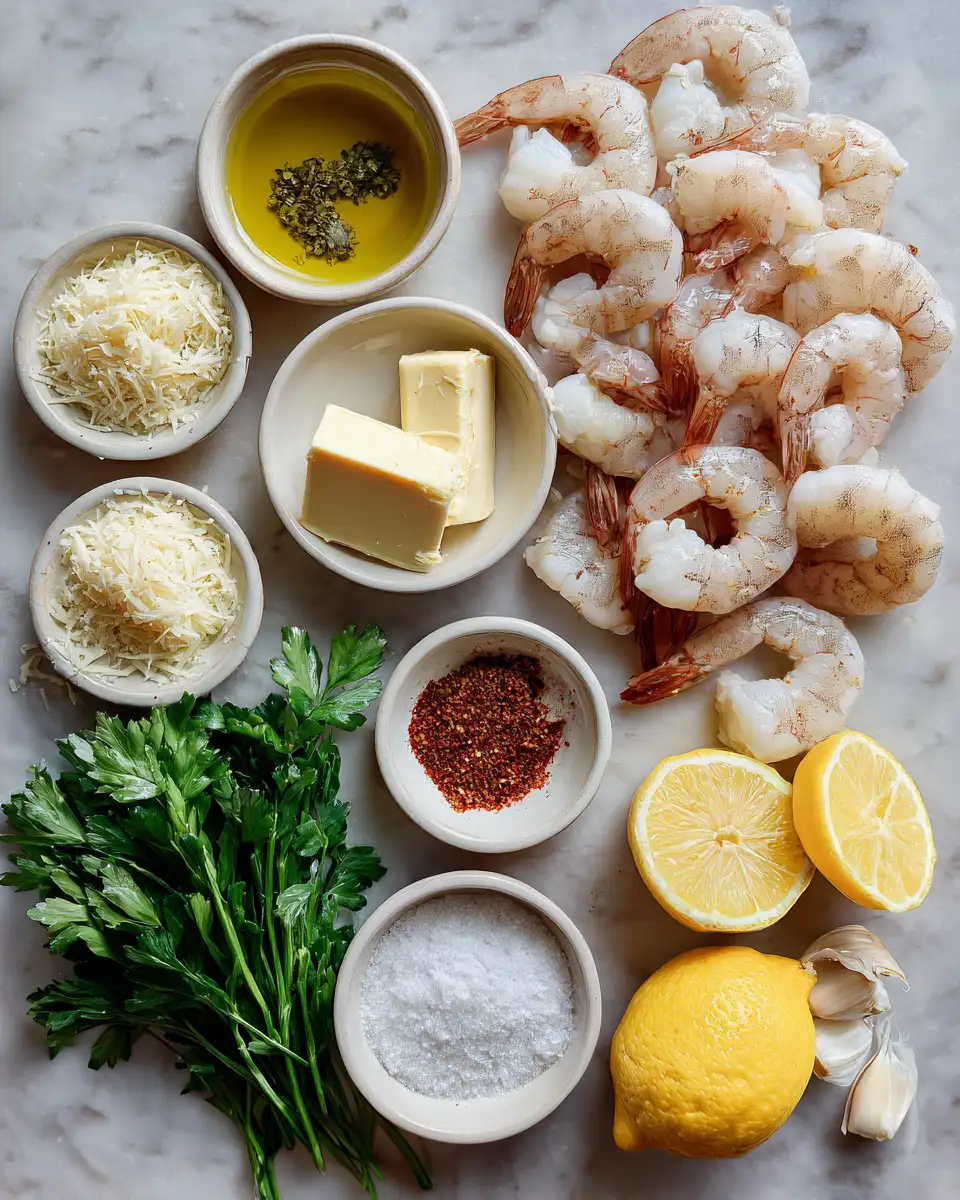 Ingredients for Savor the Flavor: Garlic Parmesan Roasted Shrimp Delight