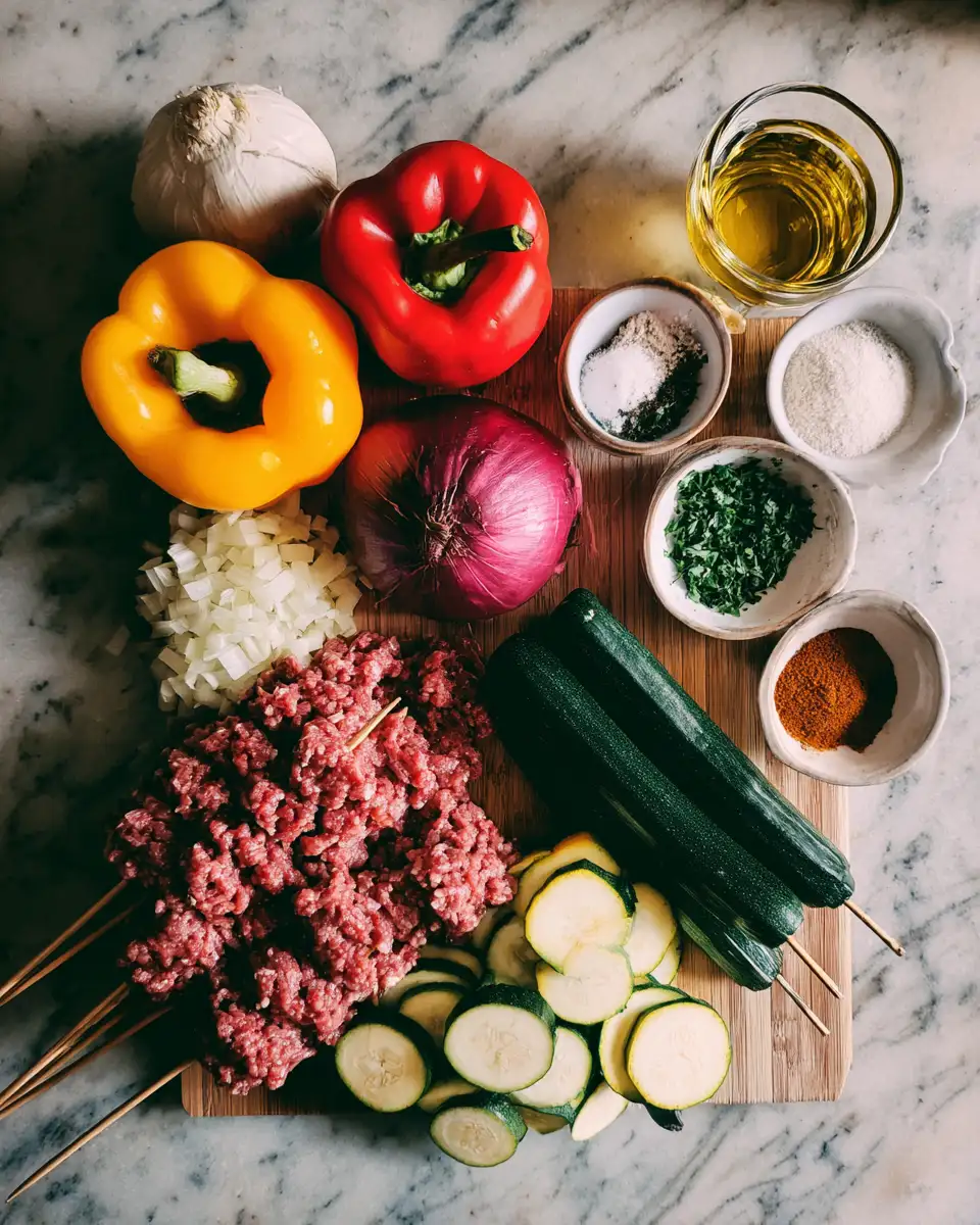 Ingredients for Sizzling Ground Beef Kabobs: Your Ultimate Grill Game-Changer