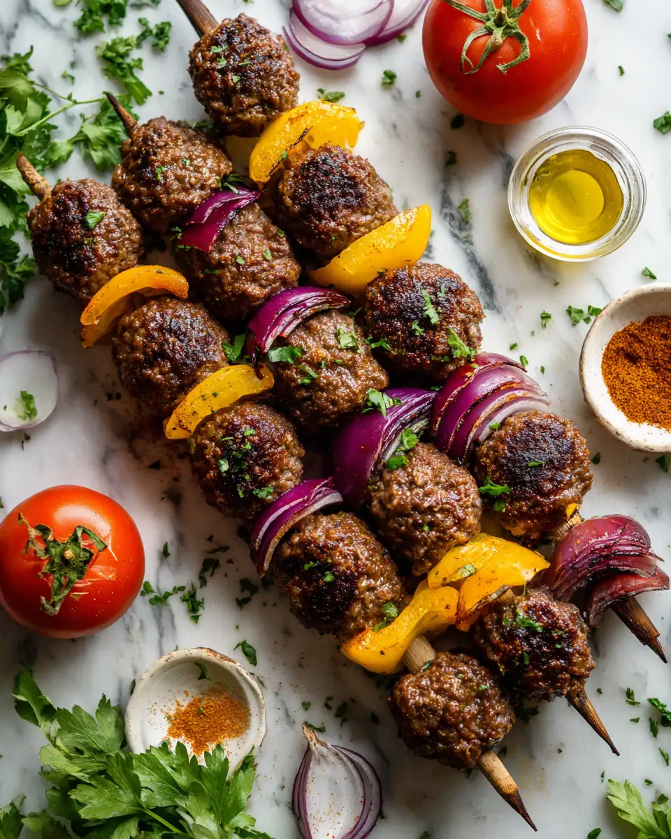 Ingredients for Grill to Thrill: Juicy Ground Beef Kabobs That Sizzle