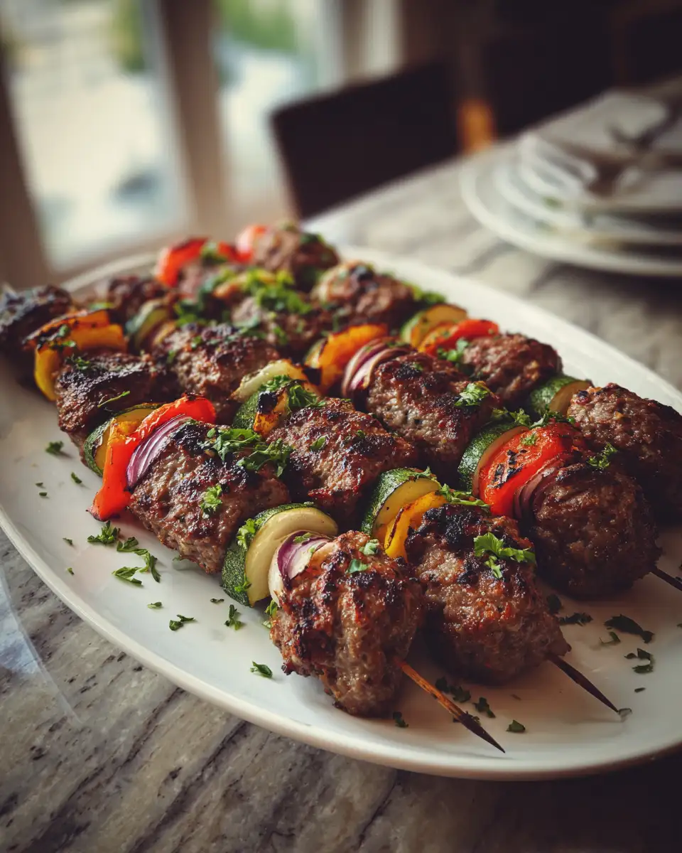 Final dish - Sizzling Secrets to Perfect Ground Beef Kebabs
