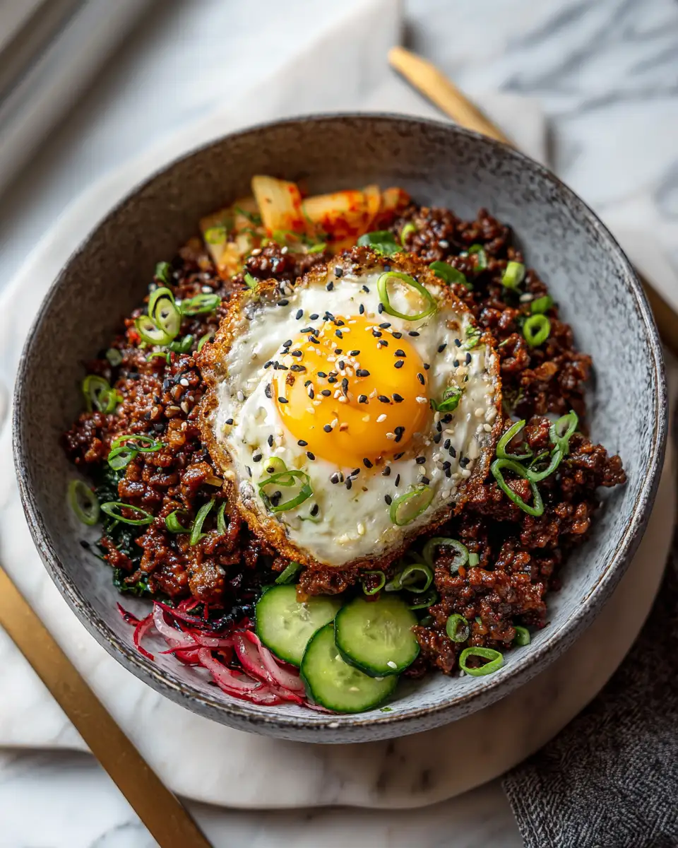 Final dish - Sizzling Flavor: Unleash the Magic of Ground Beef Korean Bowls