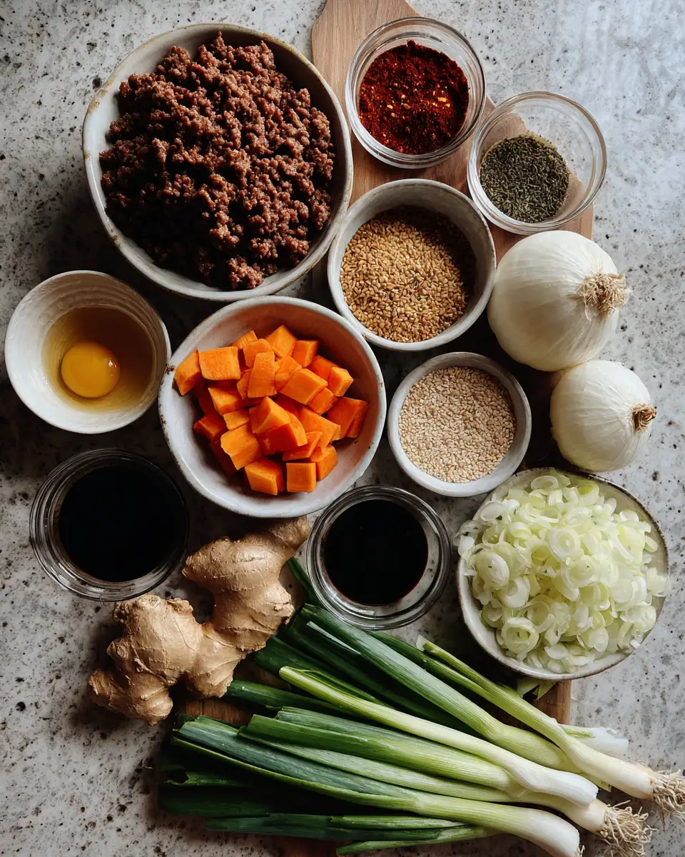 Ingredients for Savory Fusion: Ground Beef Korean Delights for Your Dinner Table