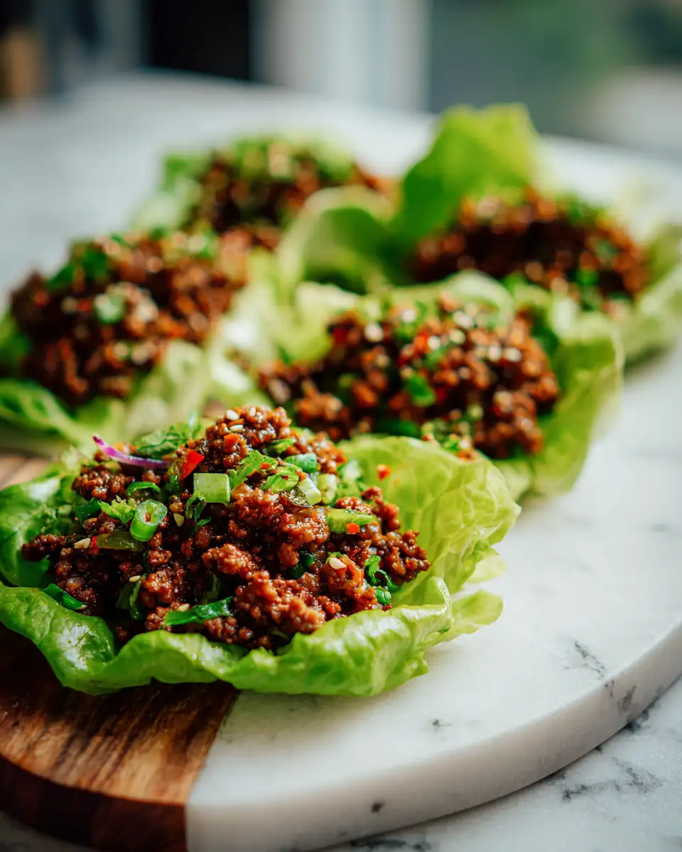 Final dish - Wholesome Ground Beef Lettuce Wraps for a Healthy Twist
