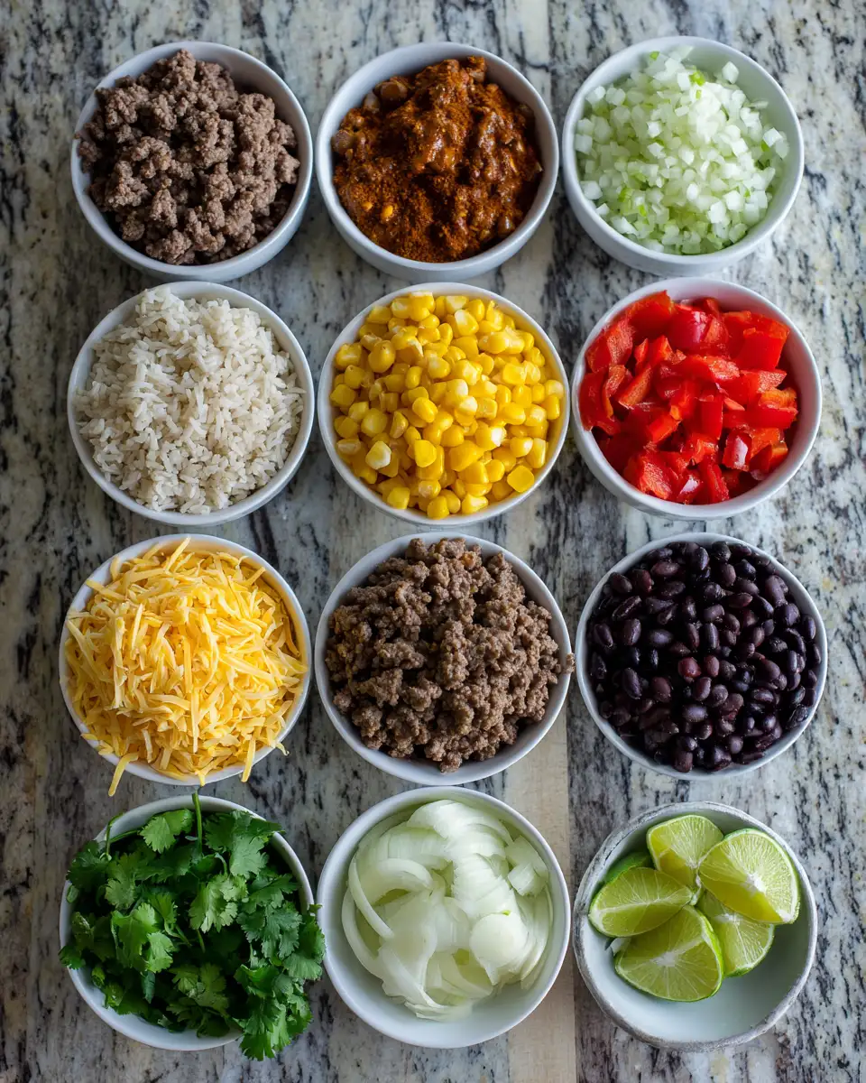 Ingredients for Effortless Ground Beef Lunch Meal Prep for Tasty Weekday Feasts
