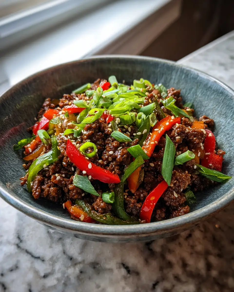 Final dish - Mouthwatering Ground Beef Mongolian Beef Recipe for Easy Weeknight Dinners