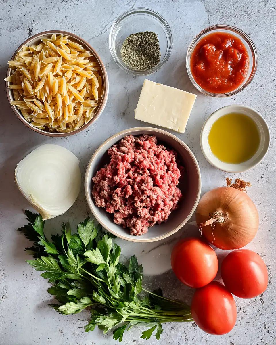Ingredients for Savor the Flavor: Easy and Delicious Ground Beef Orzo Recipes
