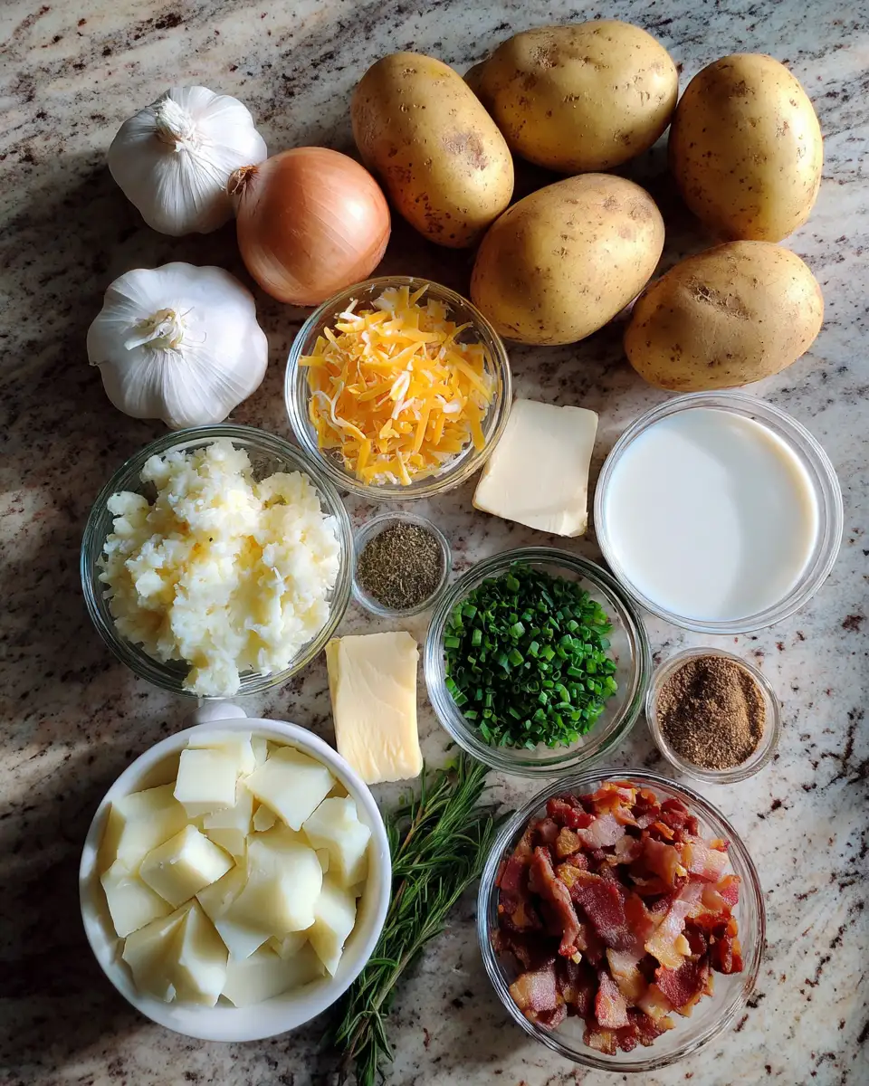 Ingredients for Cozy Up with Hearty and Creamy Crockpot Potato Soup