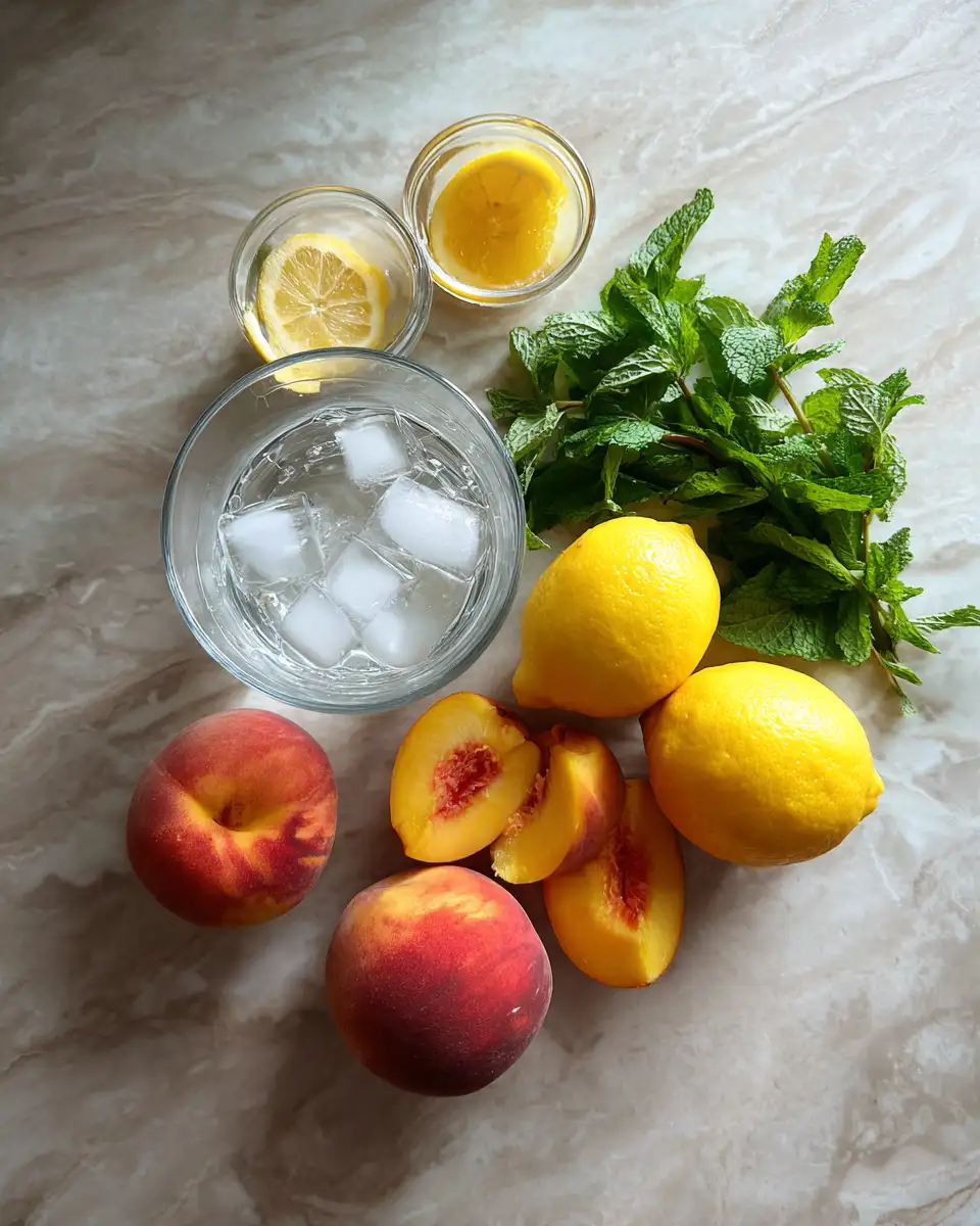 Ingredients for Sip into Summer Bliss with This Homemade Peach Lemonade Recipe