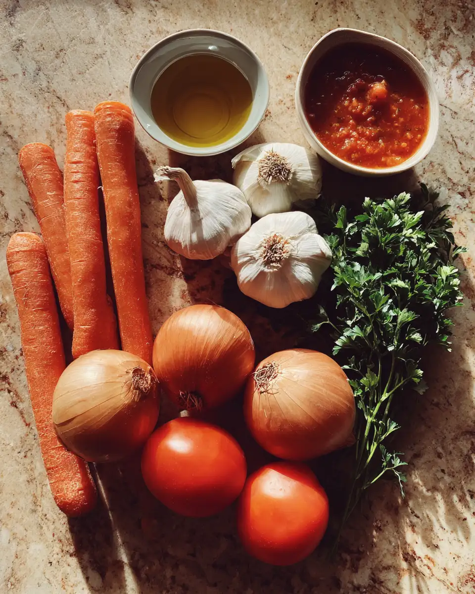 Ingredients for The Ultimate Comfort in a Bowl Homemade Tomato Soup Recipe