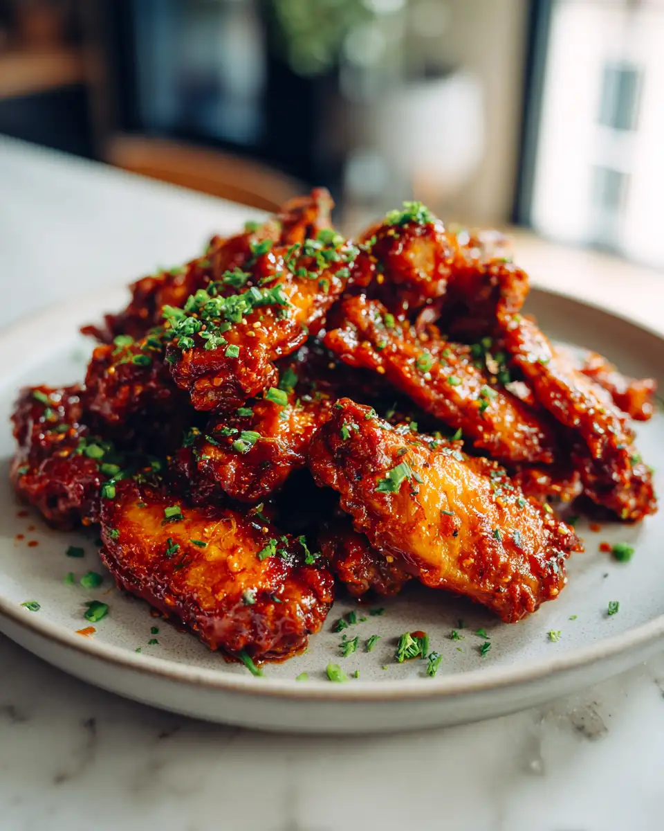 Final dish - Sizzling Hot Honey Peach Wings: A Sweet and Spicy Delight
