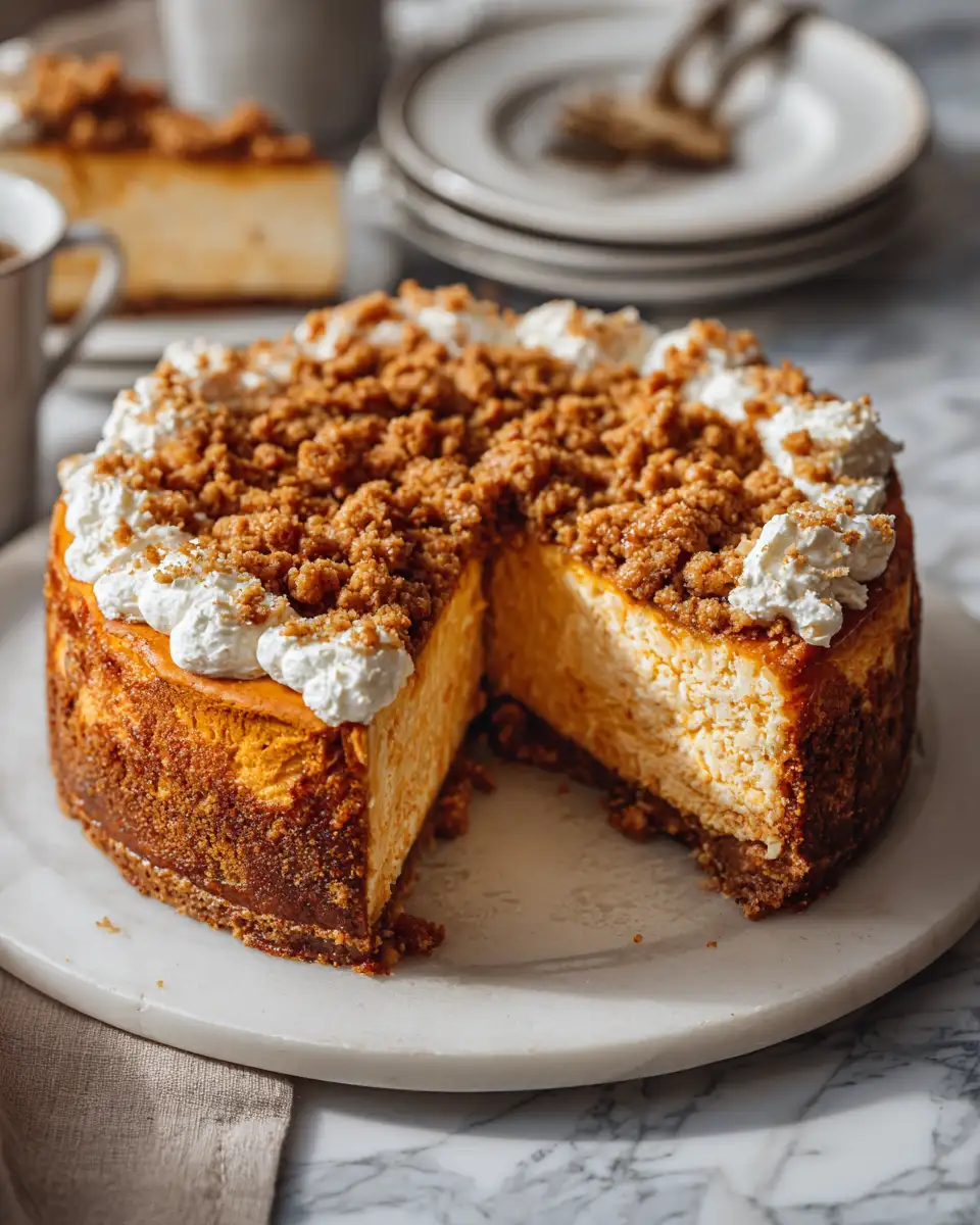Final dish - Indulge in the Irresistible Pumpkin Streusel Cheesecake Delight