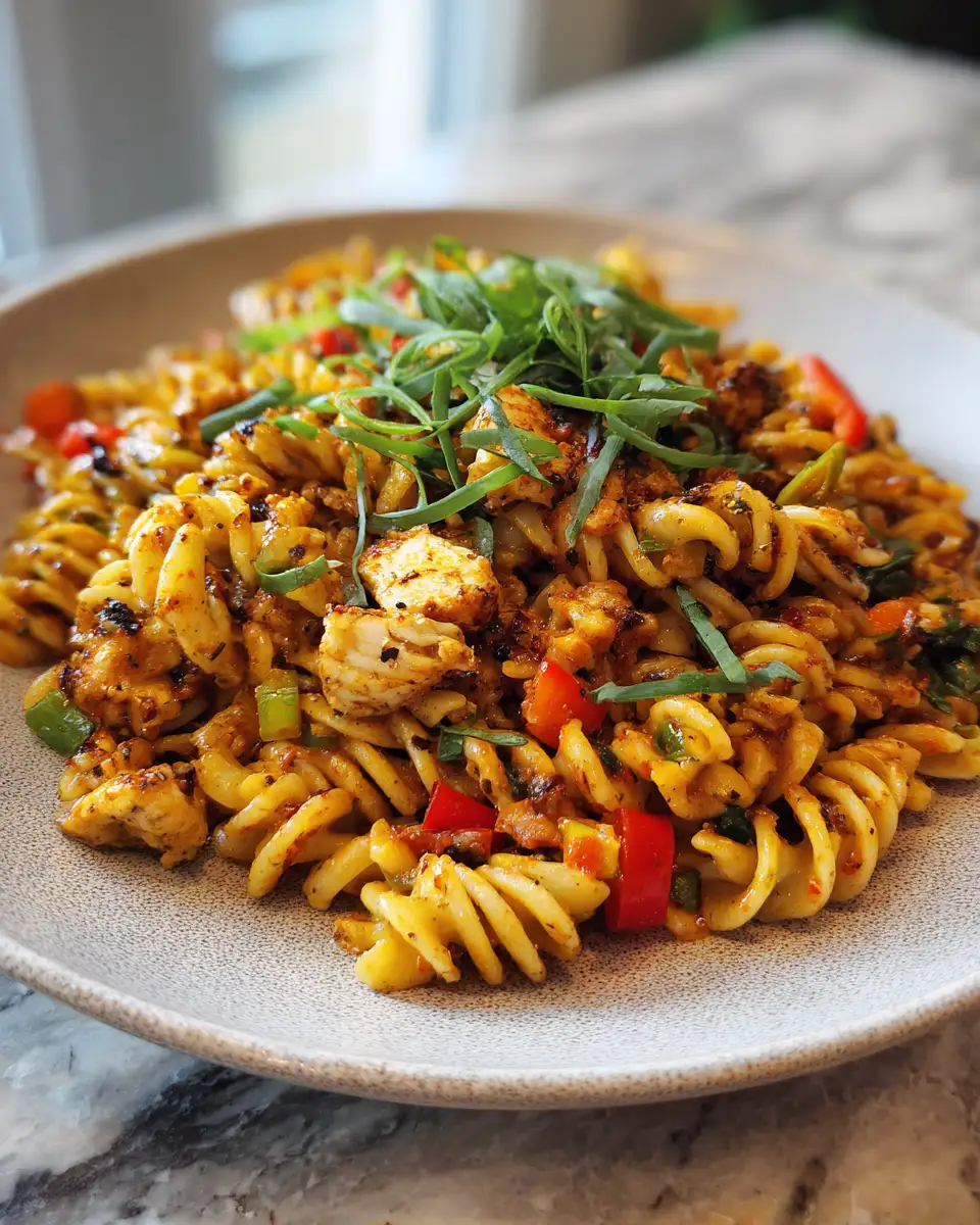 Final dish - Spice Up Your Dinner with This Flavorful Jamaican Jerk Chicken Pasta Recipe