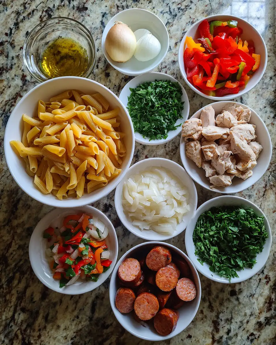 Ingredients for Easy Jambalaya Pasta Recipe: A Flavorful Fusion Adventure