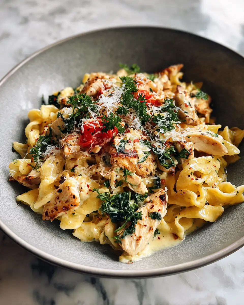 Final dish - Creamy Keto Chicken Pasta: A Low-Carb Delight