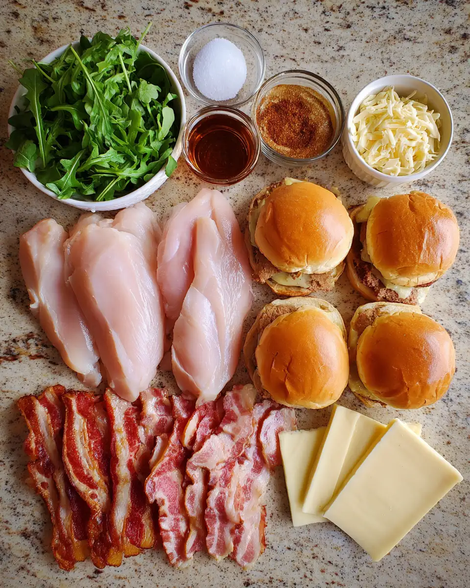 Ingredients for Sweet & Savory Delight: Maple Chicken Bacon Sliders to Satisfy Your Cravings