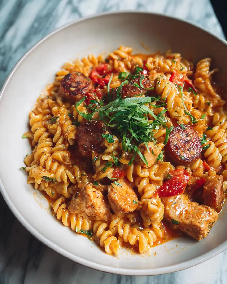 One-Pot Cajun Chicken and Sausage Pasta Jambalaya: A Flavorful Feast in Every Bite - Featured Image