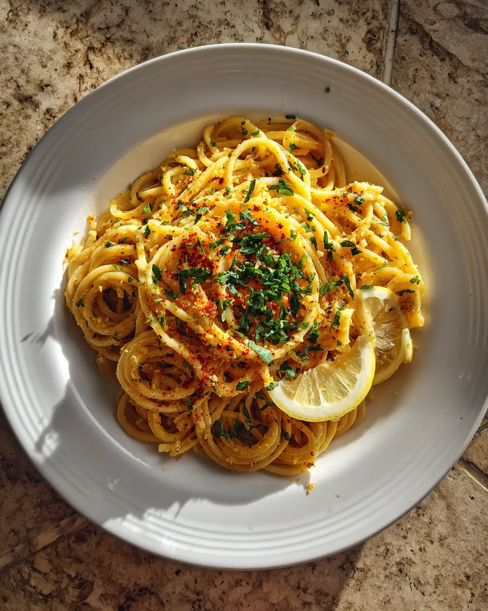 Final dish - Zesty Lemon Garlic Pasta: A Flavorful Twist on a Classic Dish