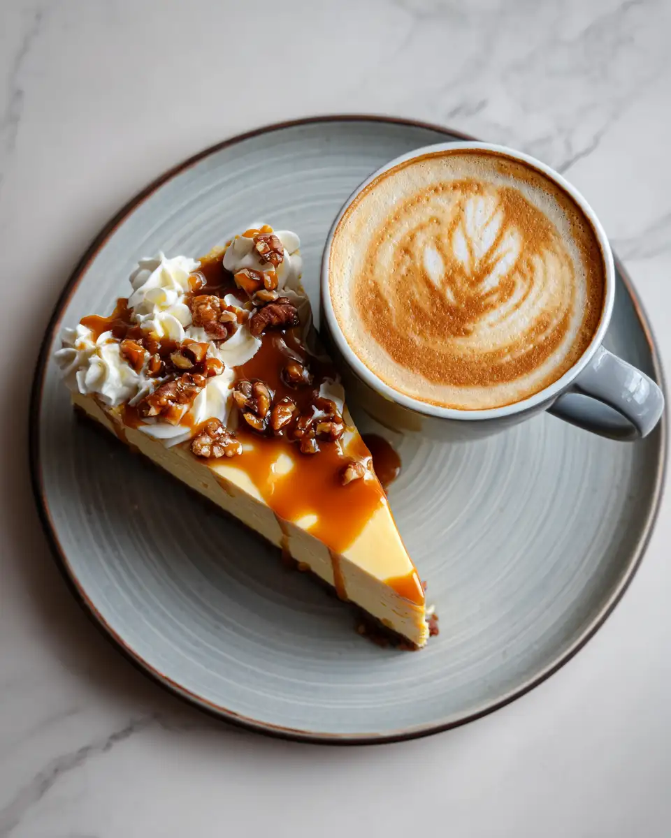 Final dish - Indulge in the Irresistible Pumpkin Caramel Cheesecake Latte Experience