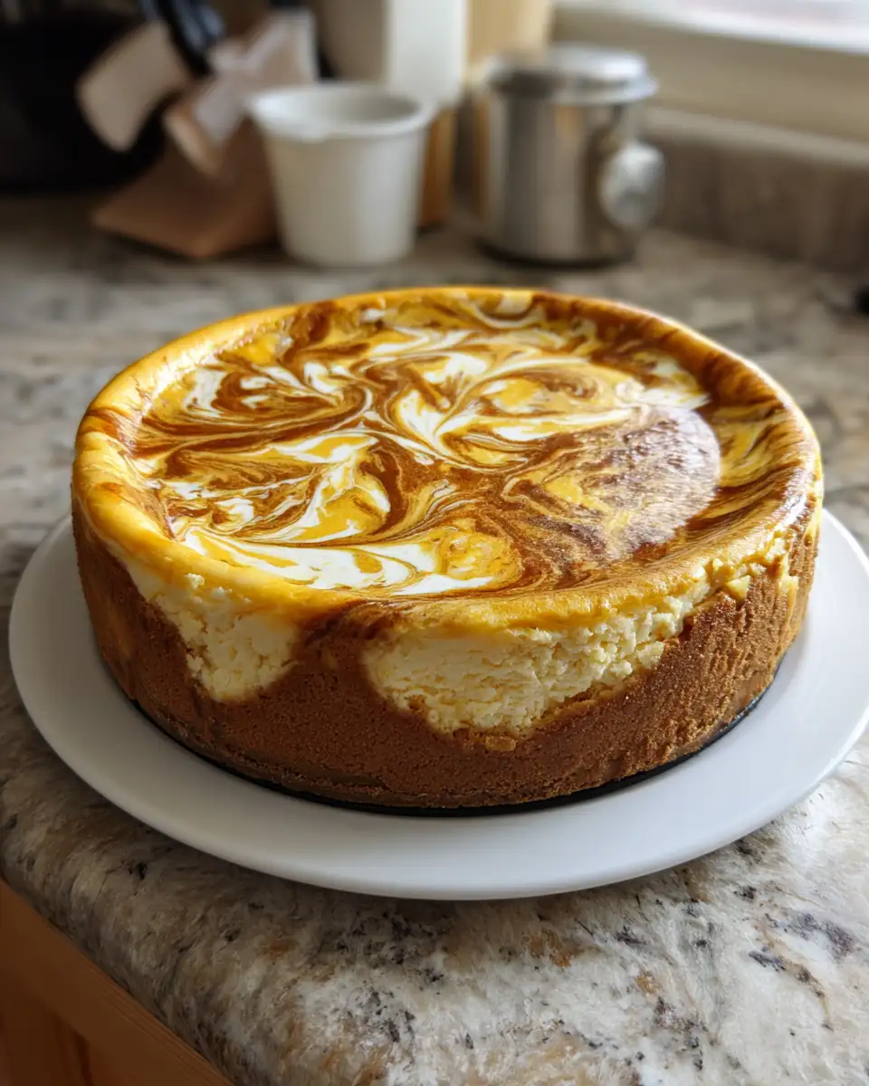 Final dish - Decadent Pumpkin Swirl Cheesecake: Your Ultimate Fall Dessert Delight
