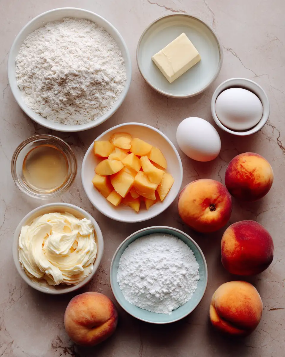 Ingredients for Sweet Harmony: Honey Peach Cream Cheese Cupcakes Recipe