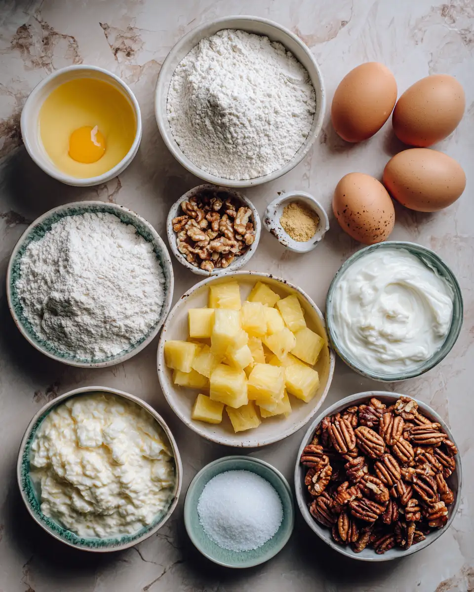 Ingredients for Tropical Delight: Irresistible Recipe for Pineapple Cake