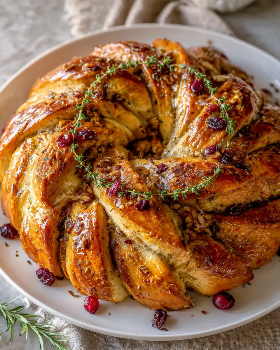 Final dish - Irresistible Savory Turkey and Cranberry Crescent Ring Delight