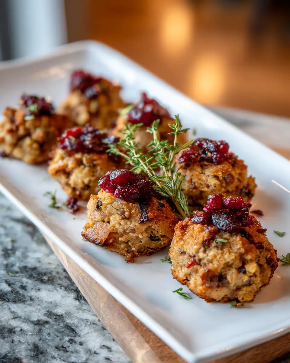 Final dish - Savory Turkey and Cranberry Stuffing Bites: A Flavorful Holiday Appetizer