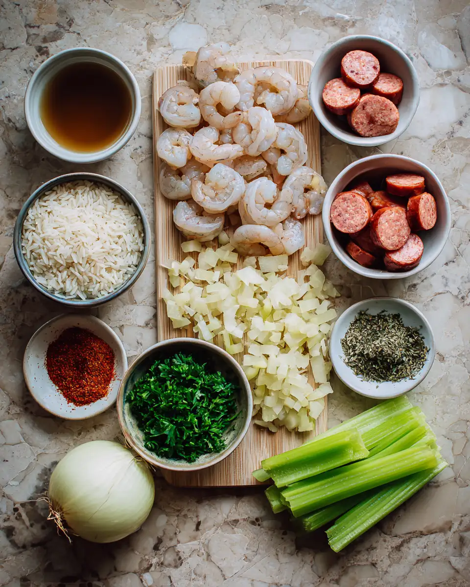 Ingredients for Spice Up Your Dinner: The Ultimate Shrimp Dirty Rice Recipe Card