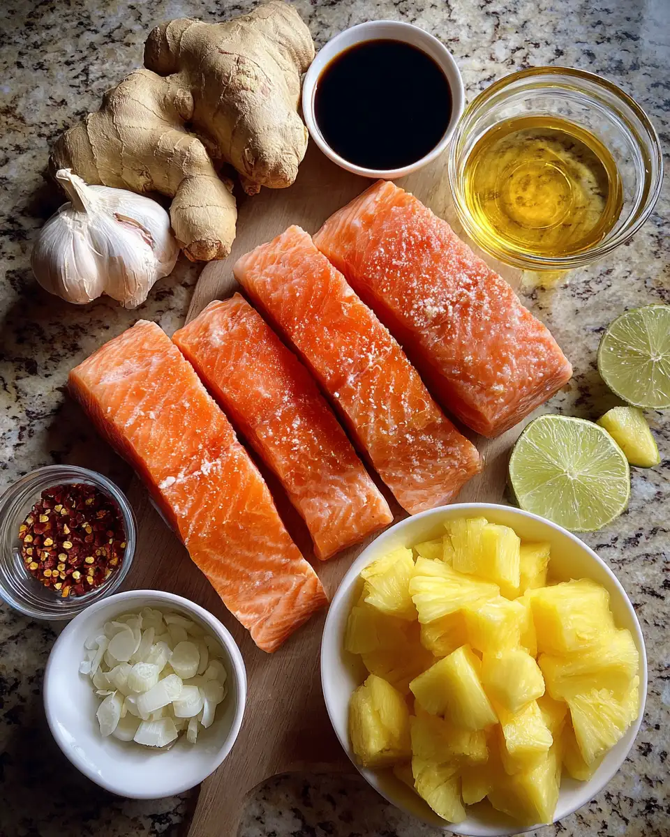 Ingredients for Glaze Your Taste Buds with Sweet Pineapple Honey Salmon