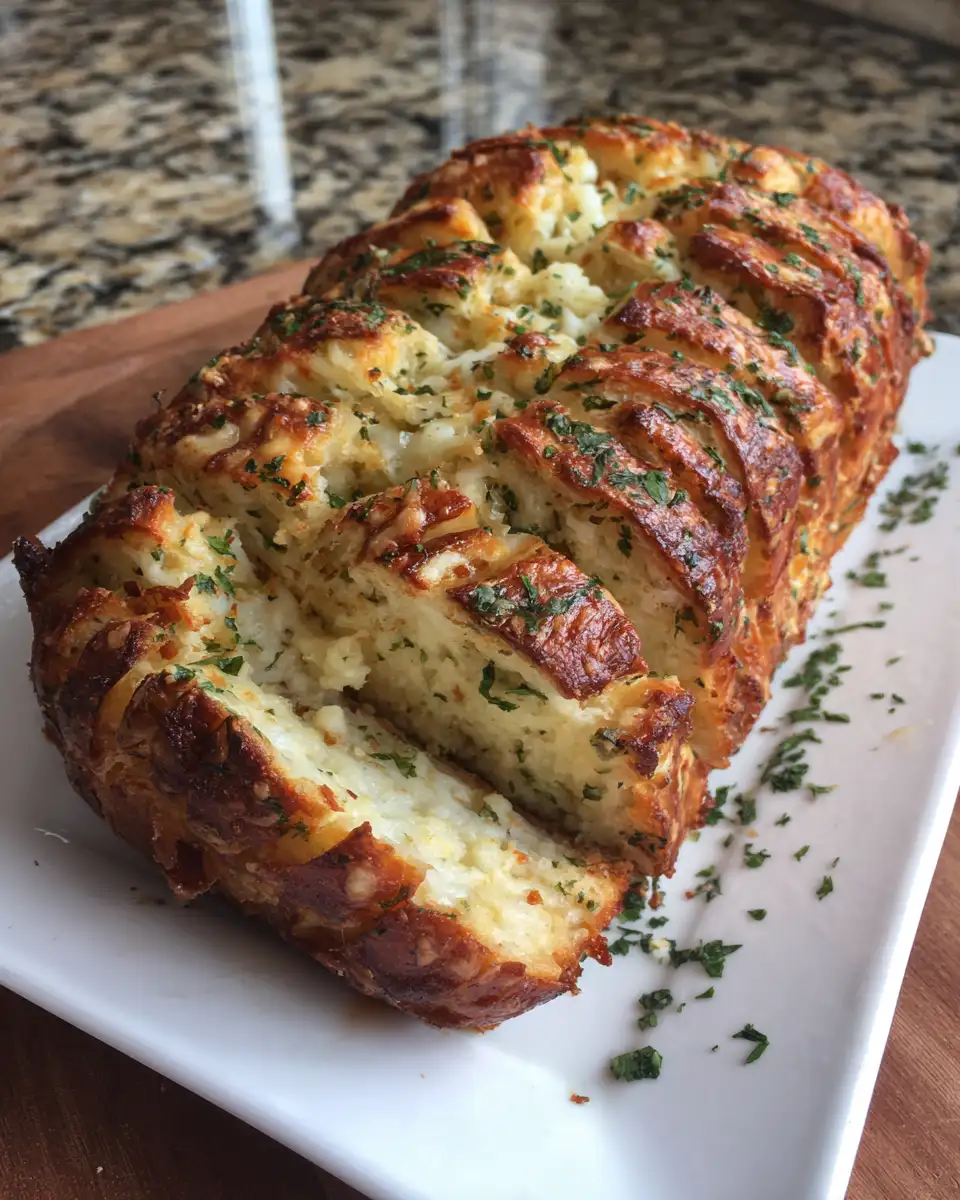Final dish - Irresistible Swirled Garlic Herb and Cheese Bread: A Flavorful Baking Adventure