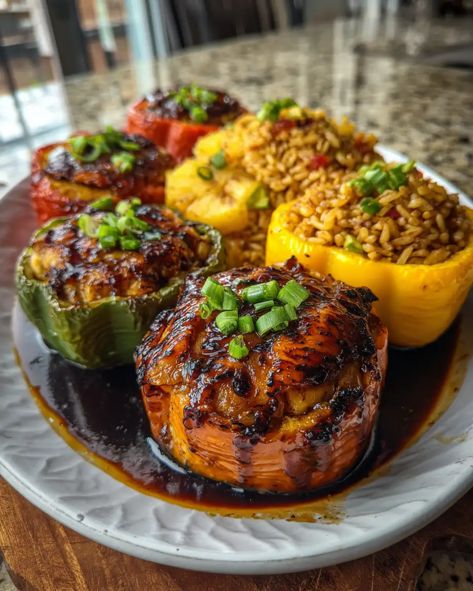 Final dish - Taste the Tropics: Teriyaki Pineapple Chicken & Rice Stuffed Peppers