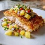Tropical Coconut Crusted Salmon Meets Zesty Pineapple Salsa Bliss - Featured Image
