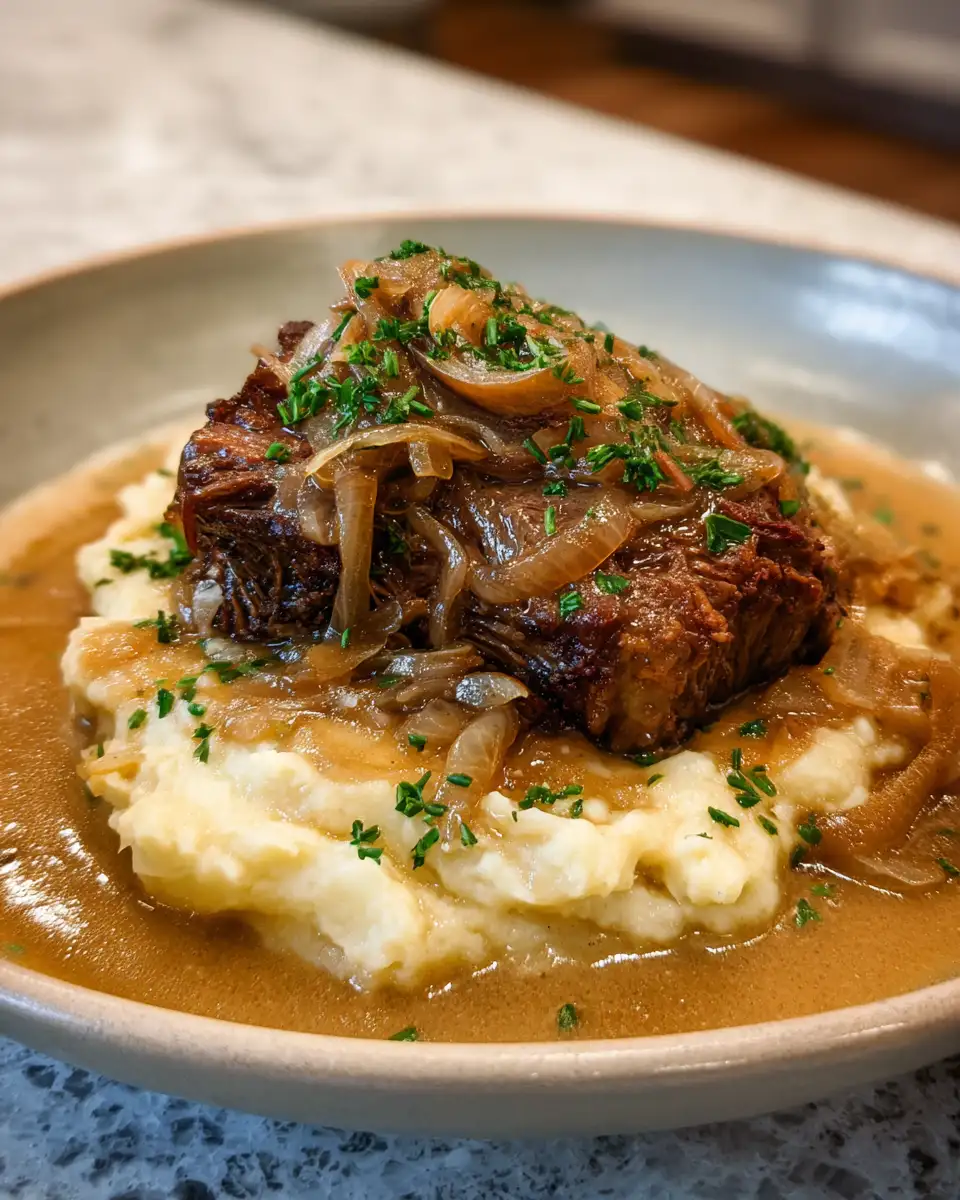 Final dish - Decadent Comfort: The Ultimate French Onion Pot Roast Experience